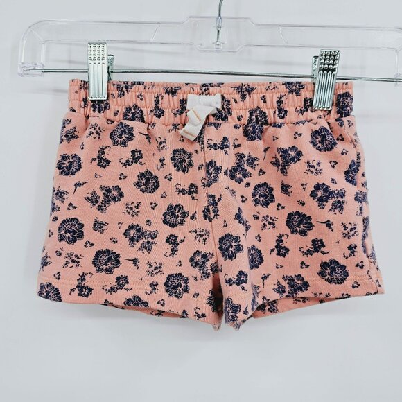 Lucky Brand Shorts 4T Pink Blue Floral Cotton Stretch Elastic Waist Pull On Baby - Picture 8 of 8